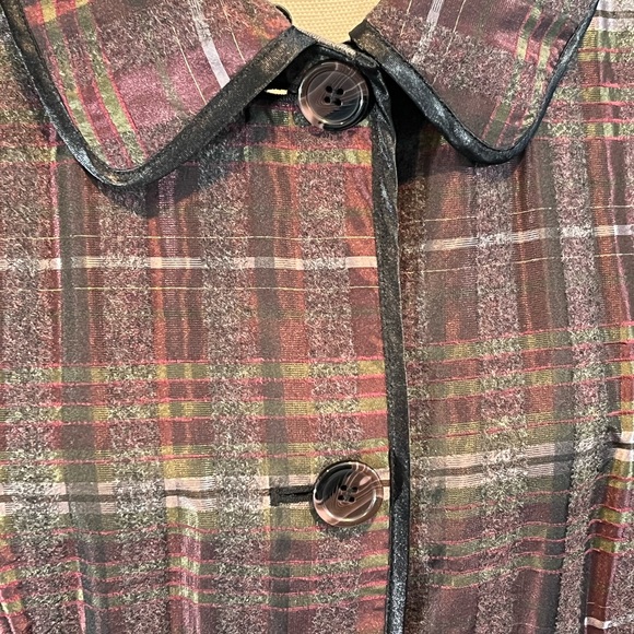 CHICO'S Jacket Reversible Plaid/Gray-Large - Picture 7 of 7